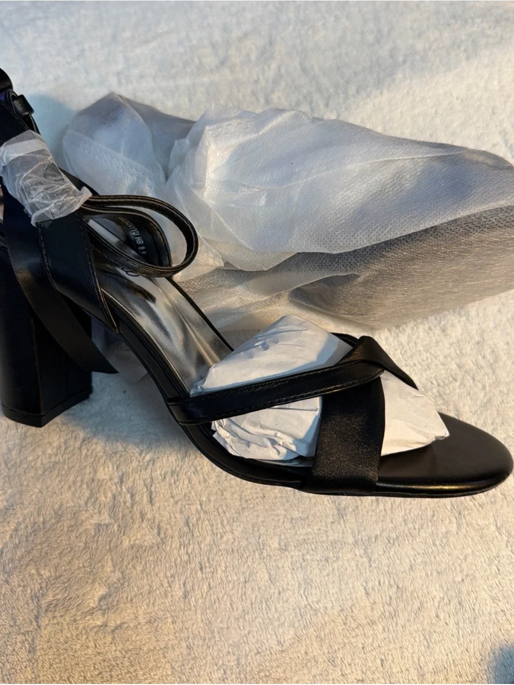 Show How Open-Toe Black Ankle Tie Sandals - Women